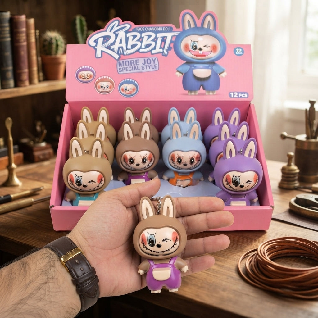 Face Changing Labubu Keychain - Toy Accessory Designed For Entertainment